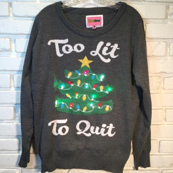Ugly Christmas Sweater Light-Up Tree adult large - Picture 1 of 5